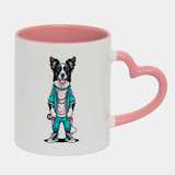 Caneca Love Rosa Sl13 Border Collie Roupa Estilo