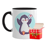 Caneca Personalizada Porcelana Pinguim Cute + Oferta!