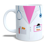 Caneca Xicara Personalizada Medica Medicina Ceramica Cor Rosa Medica Medicina Personalizada
