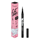 Caneta Delineadora Preta Vizzela Fina Cat Lovers Ultra Black Cor Preto Efeito Mate