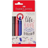 Caneta Fine Pen Colors Com 3 Cores - Faber-castell