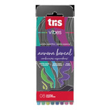 Caneta Superfina Tris Vibes Aurora Boreal 08 Cores Tinta Ciano Exterior Prateado