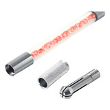 Caneta Tebori Dupla Com Cristais Rosa