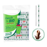 Canudo Ecologico Biodegradavel Para Suco 10mm C/ 100 Und Cor Transparente
