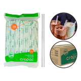 Canudo Milk Shake 8mm Sachê Biodegradável - 1.200 Unidades Cor Translúcido