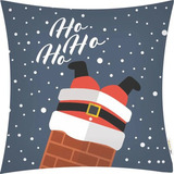 Capa Almofada Veludo Papai Noel Chaminé 43m X 43cm (9501003)