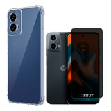 Capa Antiqueda P/ Moto G34 + Película Privacidade 5d