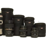 Capa Bolsa P/ Lentes Objetivas Kit C/ 4 Canon Nikon Sigma E