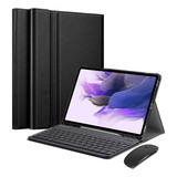 Capa Book + Teclado + Mouse Para Samsung Galaxy Tab S7 Fe 