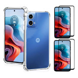 Capa Capinha Case + 2 X Película 3d Para Motorola Moto G34
