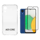 Capa Capinha Case + Pelicula 3d Para Samsung Galaxy A03 Core Cor Transparente