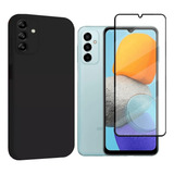 Capa Capinha Case Preta + Película 3d Compatível Galaxy M23
