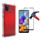 Capa Case Capinha Anti Impacto P/ Galaxy A21s + Pelicula Top