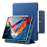 Capa Case Magnética P/ iPad Air 4 E 5 Protege Apple Pencil Cor Azul-escuro