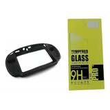 Capa Case Preta Silicone Sony Ps Vita Slim 2000 + Película