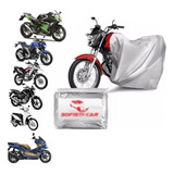 Capa Cobrir Moto Térmica Sol Chuva 100% Forrada Impermeáve Cor Preto