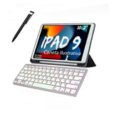 Capa Com Teclado Para iPad 9 ª Geração 10,2 +pelicula Vidro