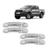 Capa Cromada Maçaneta Ranger 2013 2014 2015 2016 2017 Kit