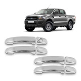 Capa Cromada Maçaneta Ranger 2013 2014 2015 2016 2017 Kit