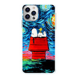 Capa De Celular Snoopy Deitado Estilo Van Gogh Pintura
