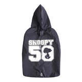 Capa De Chuva Para Cachorro Snoopy 50 Preto Raças Grandes G