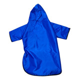 Capa De Chuva Pet Cachorro Impermeável Com Capuz Azul - G