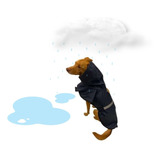 Capa De Chuva Pet Impermeável Capuz Cachorro Cães Azul P