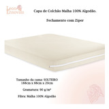 Capa De Colchão Solteiro C/ziper Malha 100%algodão Buettner