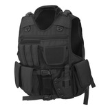 Capa De Colete Tático Militar Polícia Airsoft Swat Preto