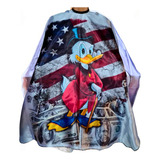 Capa De Corte Barbeiro Personalizada Grande P/ Cabeleireiro Cor Azul Tio Patinhas America