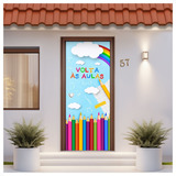 Capa De Porta Decoração Festa Tecido Com Elástico 0,85x2,10m Cor Volta Ás Aulas Infantil Anv-2907 Pistache Decor