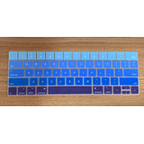 Capa De Teclado Macbook 13 15 Com Touch Bar Cor Azul Degradê