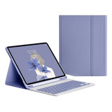 Capa De Teclado Para iPad 9/8/7 (com Bandeja De Canetas) Cor Capa Cinza Lavanda + Teclado