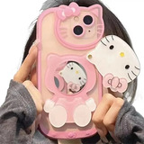Capa De Telefone Hello Kitty Makeup Mirror Para iPhone 15 1