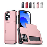 Capa Deslizante Anti-queda Para iPhone Com Slot Para Cartão