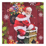 Capa Para Almofada Papai Noel 45cm Espressione Feliz Natal Cor Vermelho Papai Noel Chaminé