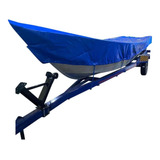 Capa Para Barco 6m Borda Alta Canoa Lona Sol Chuva Cor Azul