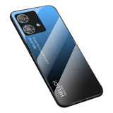 Capa Para Moto Edge 40 Neo Gradiente Difícil Temperado Vidro