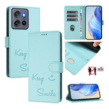 Capa Para Motorola Edge 50 Neo Pu Carteira De Couro Com