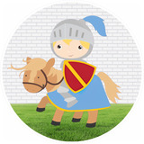 Capa Para Painel Redondo 50cm Tema Cavaleiro Infantil Cavalo