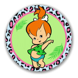 Capa Para Painel Redondo 50cm Tema Pedrita E Bambam Infantil