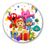 Capa Para Painel Redondo 50cm Tema Pocoyo Desenho Infantil