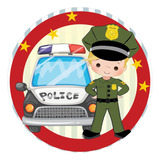 Capa Para Painel Redondo 50cm Tema Policial Viatura Infantil