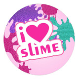 Capa Para Painel Redondo 50cm Tema Slime Colorido Infantil