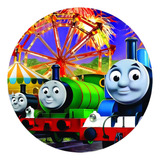 Capa Para Painel Redondo 50cm Tema Thomas O Trem Infantil