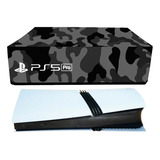 Capa Para Ps5 Pro - Horizontal - Camuflado Cinza