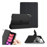 Capa Para iPad 10ª Geração Transparente Com Caneta Slot Cor Pen Slot Três Dobras Transparente - Classic Black