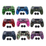 Capa Protetora Skin Para Controle Ps4 Camuflada + Par Grip