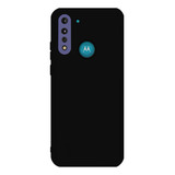 Capa Silicone Aveludada Preta Para Motorola Moto G8 Power