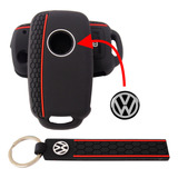 Capa Silicone Chave Canivete + Chaveiro Vw Polo Voyage Gol